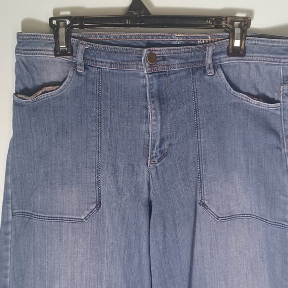 SOHO Jeans Womens 10 Culotte Wide Leg Relaxed Baggy Stretch High Waist Comfort - Picture 2 of 14